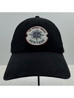 Normal Brand Trucker Hat Heritage Compass Logo Black Adjustable Mesh Back OS